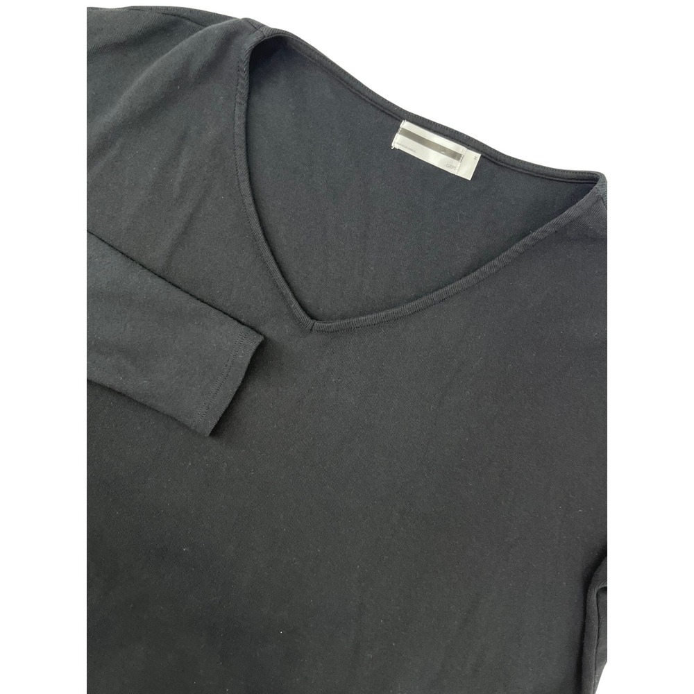 GRP1 Womens Black V-Neck Long Sleeve Oversized Tunic Top Made in LA Size M